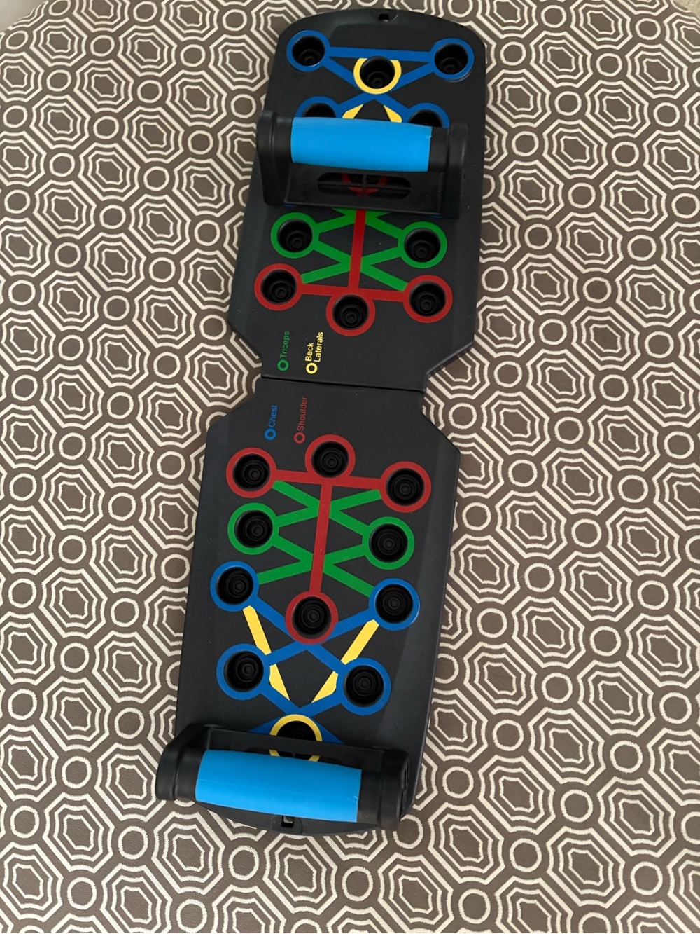 Adjustable Black VR/AR Core Push-Up Balance Board with Blue Handles